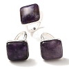 Natural Amethyst Adjustable Rings RJEW-H240-01S-08-1