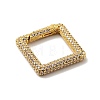 Brass Micro Pave Clear Cubic Zirconia Spring Gate Rings KK-G414-04G-2