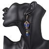 Teardrop Natural Lapis Lazuli & Glass Beaded Dangle Earrings EJEW-MZ00686-03-2