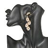 Flower Glass Seed Beaded Stud Dangle Earrings EJEW-MZ00774-2