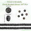 6 Strands Natural Coconut Shell Rondelle Bead Strands COCB-SC0001-02B-2
