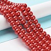 Baking Paint Pearlized Glass Pearl Round Bead Strands LS-HY-XCP0001-13C-2