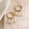 304 Stainless Steel & Imitation Pearl Chandelier Earrings WGDECEE-01-4