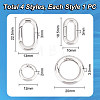 4Pcs 4 Styles 304 Stainless Steel Spring Gate Rings STAS-UN0051-09-4