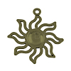 Tibetan Style Alloy Solar Eclipse Pendants TIBEP-R304-004AB-FF-2