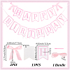 Word Happy Birthday Paper Card & Satin Bowknot Hanging Banners FEPA-WH0008-002-2