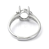 Adjustable 925 Sterling Silver Ring Components STER-K179-05P-3