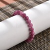 Natural Dyed Agate Beaded Stretch Bracelets for Women Men BJEW-F483-06-3