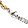 Ion Plating(IP) Two Tone 304 Stainless Steel Oval Link Chain Bracelet BJEW-B078-12GP-3