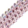 Baking Paint Electroplate Transparent Glass Beads Strands EGLA-Q136-03A-08-1