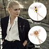 Alloy Bees Hanging Chain Brooch JEWB-WH0026-21KCG-6