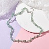 Natural Green Aventurine Chip Beaded Necklace NJEW-JN04615-14-2