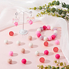 60Pcs 2 Styles Round Silicone Focal Beads with Fluorescence Acrylic Beads SIL-SP0001-01A-4