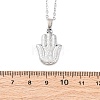 Hamsa Hand 304 Stainless Steel Pendant Necklaces NJEW-H059-01P-5