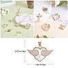 7Pcs 7 Styles Rack Plating Brass Micro Pave Cubic Zirconia Pendants ZIRC-SZ0004-86-2