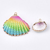 Spray Paint & Electroplate Sea Shell Pendants SSHEL-S262-07C-2