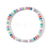 Summer 304 Stainless Steel & Handmade Heishi Polymer Clay Bead Stretch Bracelets AF7427-5-1