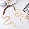 1Pc Imitation Leather with Alloy Curb Chain Purse Chains FIND-CL0002-07-4