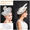 Linen Mini Hat Fascinator Base AJEW-WH0472-54A-6