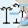 4 Sets 2 Styles T-Bar Acrylic Black Earring Display Stand Sets EDIS-HY0001-07-4