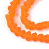 Frosted Transparent Glass Beads Strands GLAA-N016-4mm-09-3