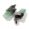 Natural Green Aventurine Faceted Sword Pendants G-Q163-01AS-01-2