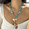 Alloy & Natural Shell Pendant Necklaces FS-WG9F39A-02-3