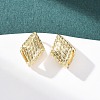Rhombus Brass Hoop Earrings EJEW-H178-06G-2