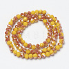 Electroplate Opaque Solid Color Glass Beads Strands EGLA-A034-P6mm-J11-2