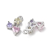 Brass Micro Pave Cubic Zirconia Charms X-KK-F872-21P-2