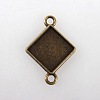 Vintage Tibetan Alloy Rhombus Cabochon Connector Bezel Settings TIBE-M016-03AB-NF-1