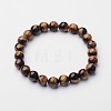 Natural Tiger Eye Beaded Stretch Bracelets X-BJEW-F203-04-6
