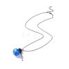 4Pcs 4 Color Lucky Bag Shape Glass Cork Bottles Pendant Necklaces Set NJEW-TA00067-7