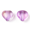 Transparent Spray Painted Glass Beads GLAA-R211-02-B06-3
