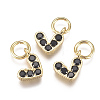 Brass Micro Pave Cubic Zirconia Charms ZIRC-F111-08G-01-1