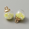 Glow in the Dark Luminous Glass Globe Pendants GLAA-WH0030-18C-3