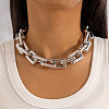Alloy & CCB Plastic Rectangle Link Chain Necklaces FS-WG4655B-27-1