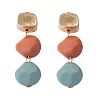 Alloy Resin Stud Dangle Earrings for Women WG480A2-01-1
