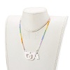 Rainbow Personalized Electroplate Glass Beaded Necklaces NJEW-JN03410-05-4
