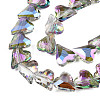 Electroplate Transparent Glass Beads Strands EGLA-N002-44-07-3