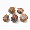 Natural Leopard Skin Jasper Pendants G-N332-50-02-1