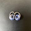 304 Stainless Steel & Natural Blue Spot Jasper Rondelle Bead Hoop Earrings FS-WGF6A0C-05-1