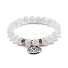 Electroplated Natural Lava Rock & Crackle Quartz Round Beads Energy Stretch Bracelets Set BJEW-JB06970-6