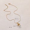 3Pcs Stainless Steel Enamel White Flower Pendant Round Snake Chain Necklaces for Women OT9180-2-5
