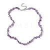 Natural Amethyst Chip Beaded Necklace NJEW-JN04615-06-4