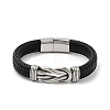 Braided Microfiber Leather Cord Bracelets for Men BJEW-Z081-05P-4