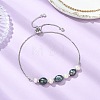 Adjustable Natural Cultured Freshwater Pearl Slider Bracelets KK-BJEW-JB14102-02-1
