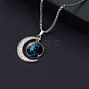 Alloy & Glass Luminous Moon Constellation Pendant Necklaces WG12A0F-01-1