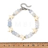 Natural Banded Agate & Gemstone Starfish Shape  Beaded Bracelets BJEW-JB14419-4