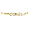 Mother's Day Brass Micro Pave Clear Cubic Zirconia Link Bracelets WG036C8-05-2